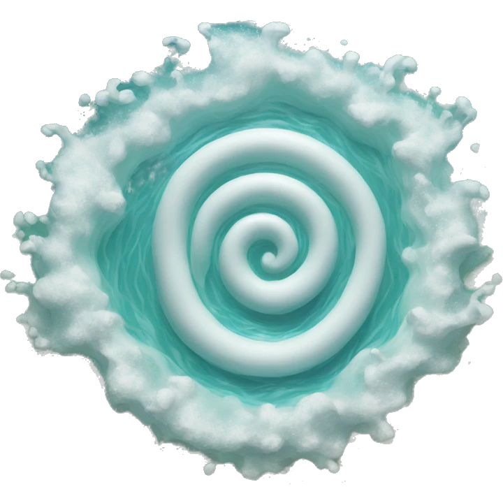 Floating whirlpool rising from sea emoji
