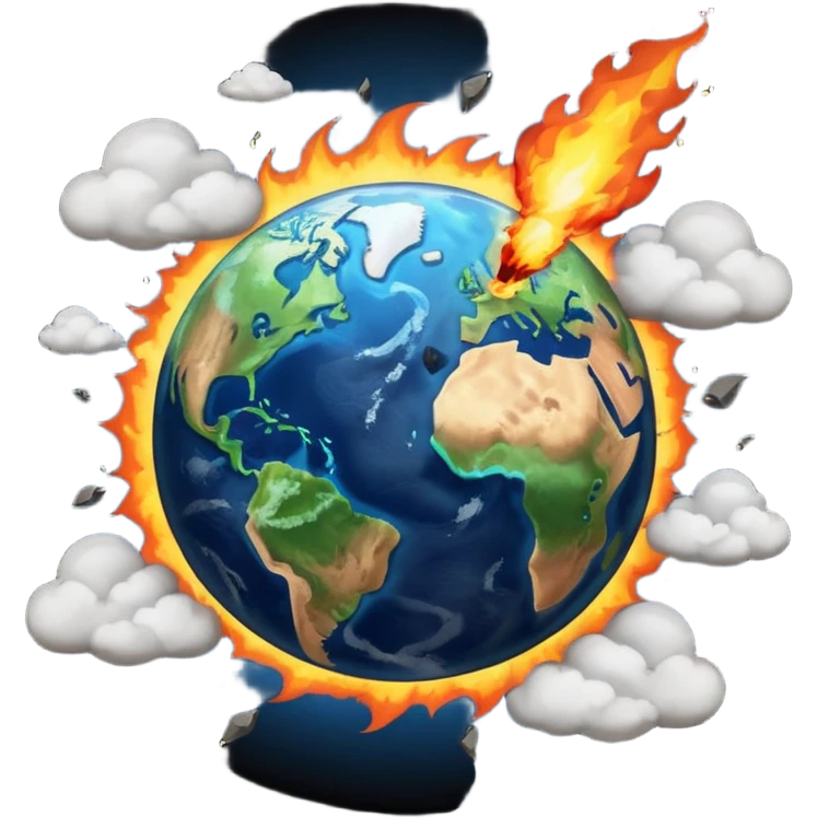Earth hit by a meteor emoji