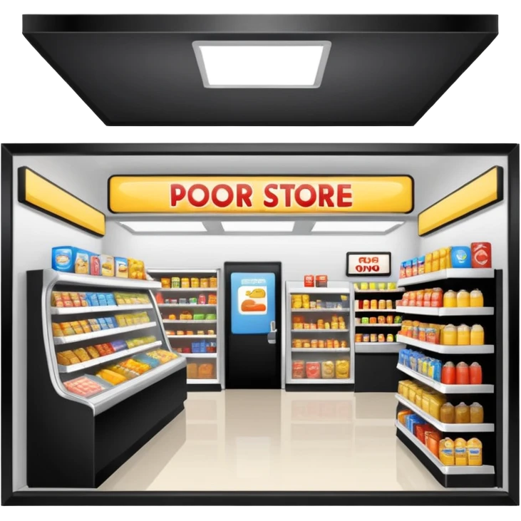 Convenience store named poor store and more emoji
