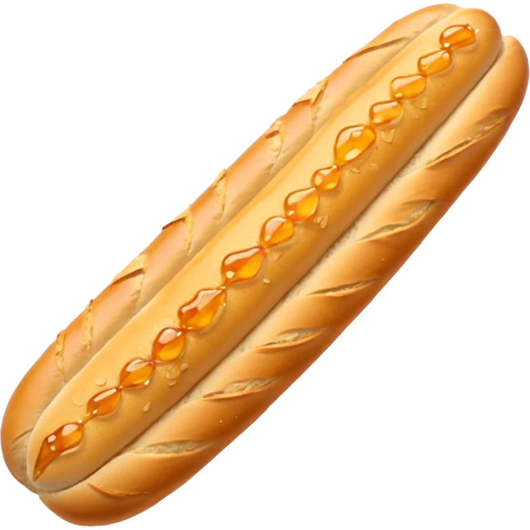 French baguette covered in honey and garlic emoji