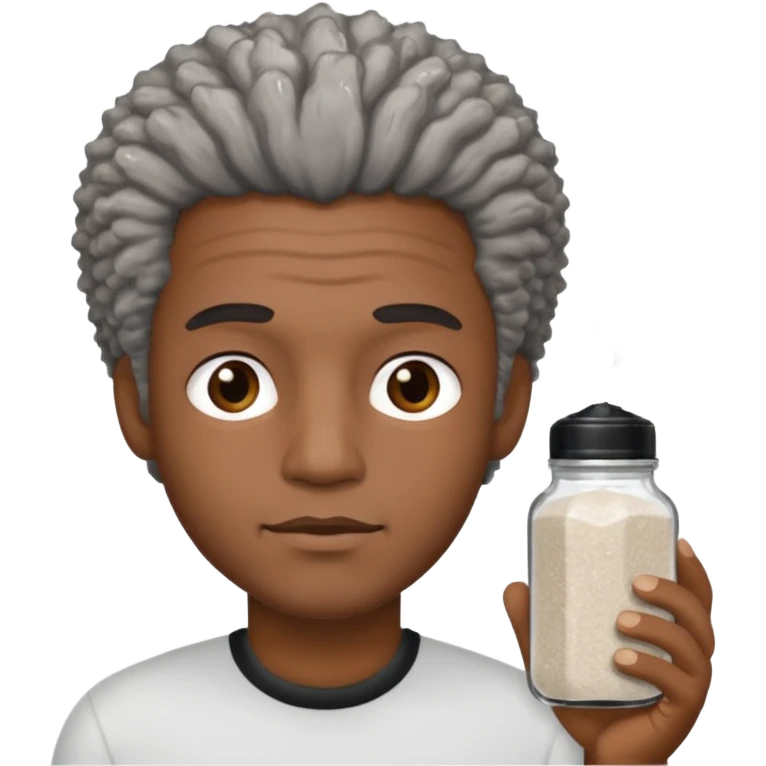 Black man salt n pepper hair emoji