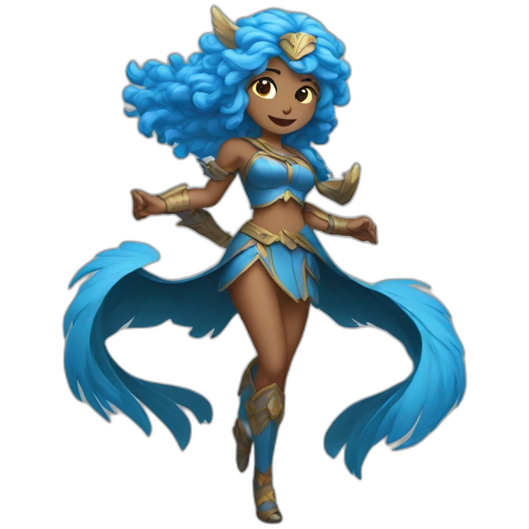 Blue haired Valkyrie dancing emoji