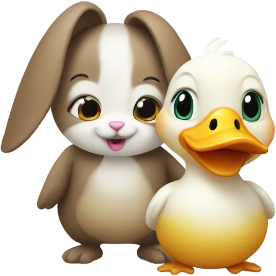 Bunny and duck emoji