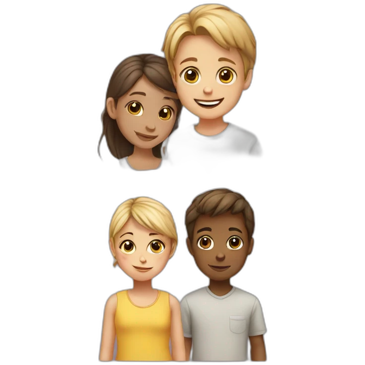 child girl and boy emoji