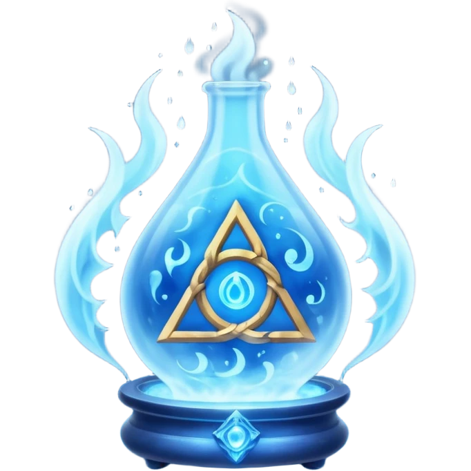 magical object blue magic mist with ancient symbol emoji