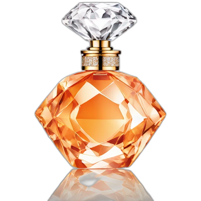 Iconic Luxury Diamond Cut Crystal Fragrance Bottle Orange Tint emoji