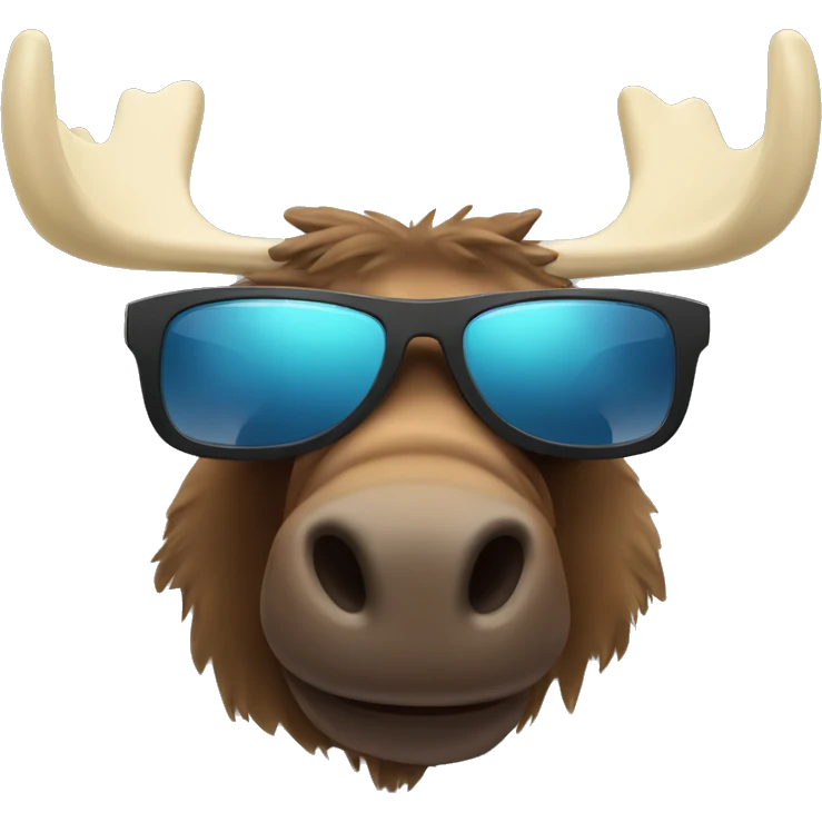 Moose wearing sunglasses emoji