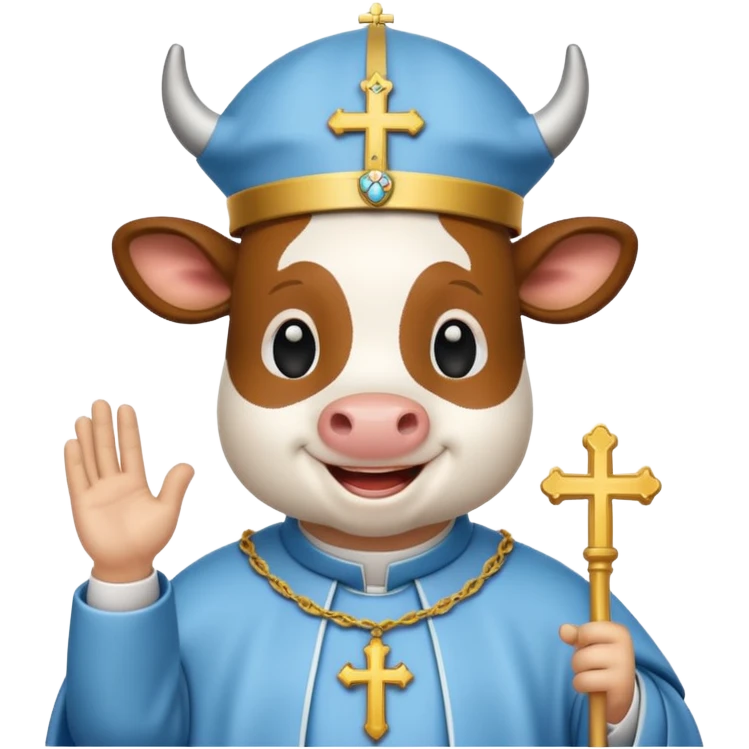 cow with a pope catholic outfit emoji