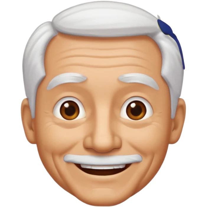 Illustrated emoji of an old man, white hair, no beard, dark eyes, tanned skin  emoji