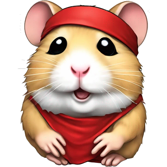 freehand drawn hamster vector comics 80s style with red blindfold emoji