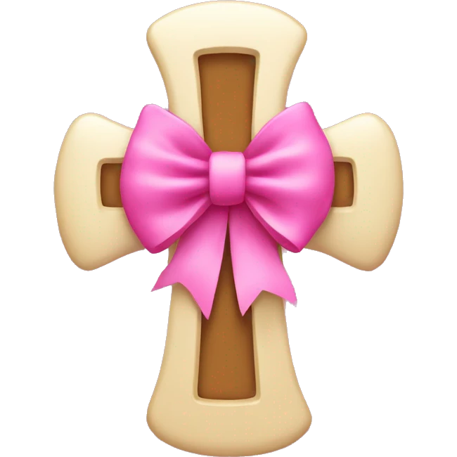 Cross with a pink bow in the middle emoji