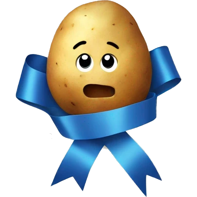 Potato wearing son ribbon  emoji