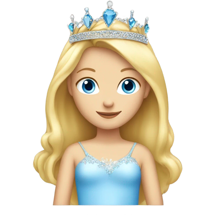 Blond girl blue eyes tiara emoji