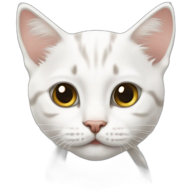 white tabby kitten without right eye emoji