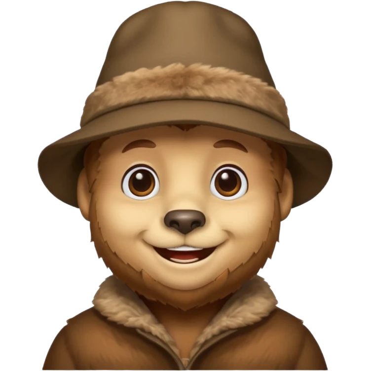 bear with hat cover fullhead emoji