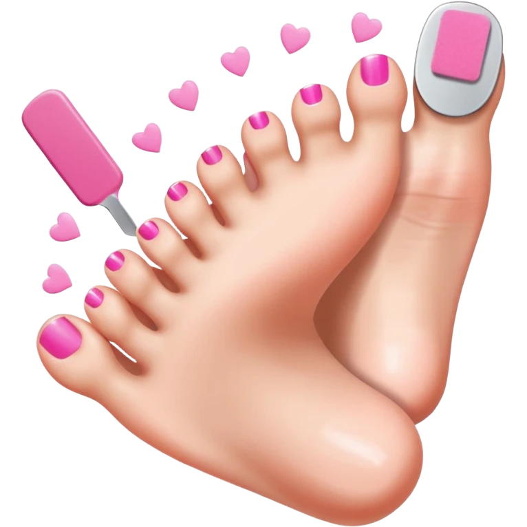 toes with nail file, pedicure emoji