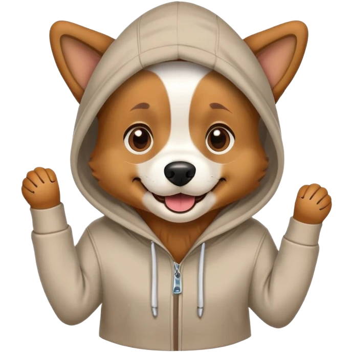 Dog wearing hoodie emoji