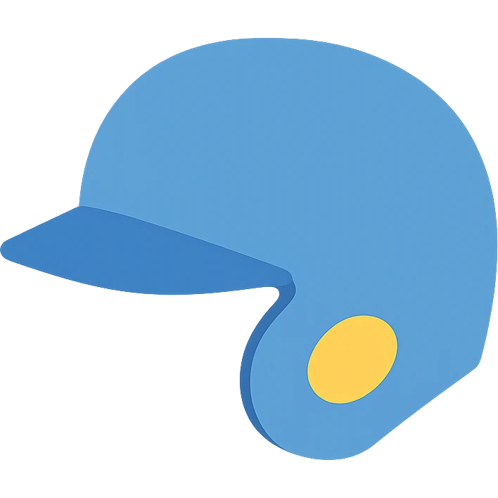 baseball helmet, color filled icon style, vibrant colors, minimal shading emoji