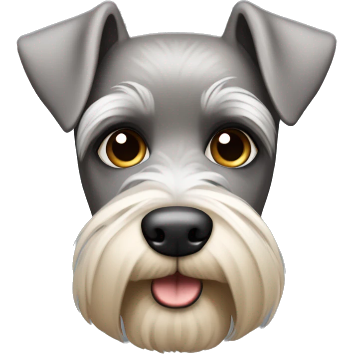 tan and grey mini schnauzer face  emoji