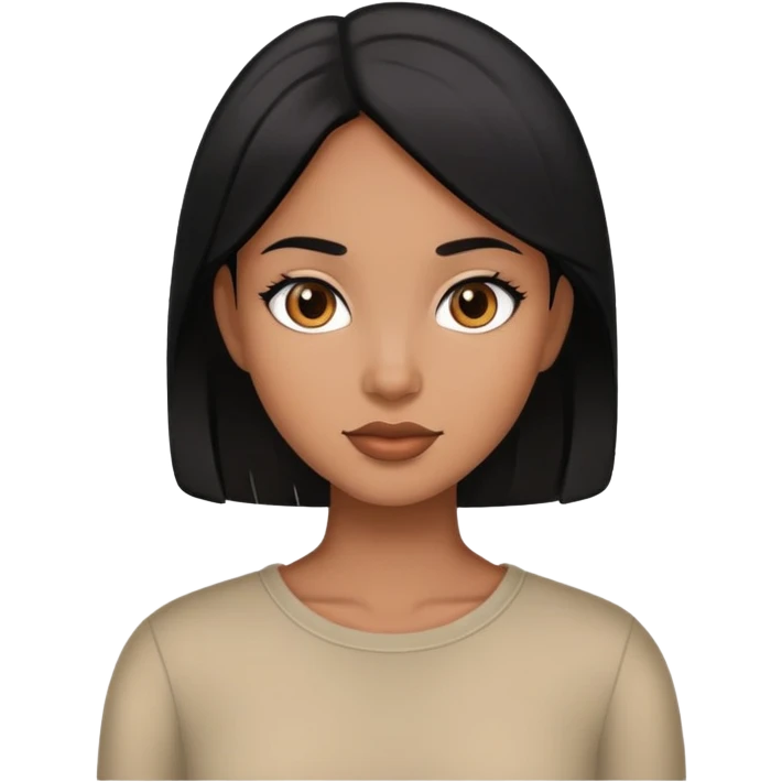 Brown female with black hair  emoji