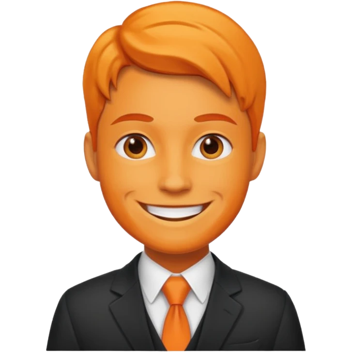 Orange in professional look emoji