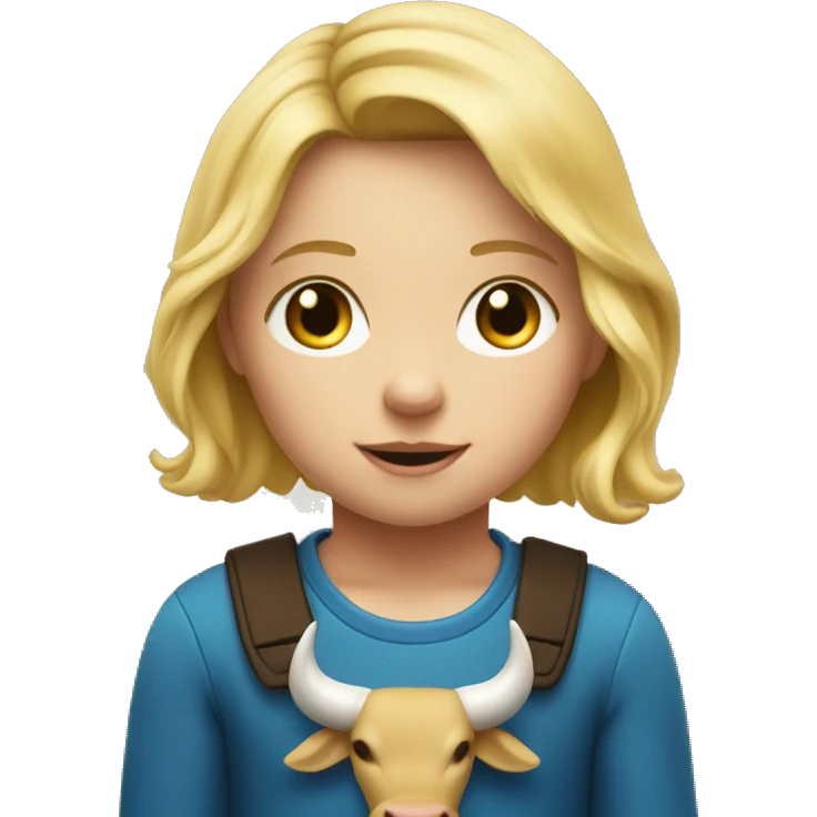 A little blonde child with a bull cut emoji
