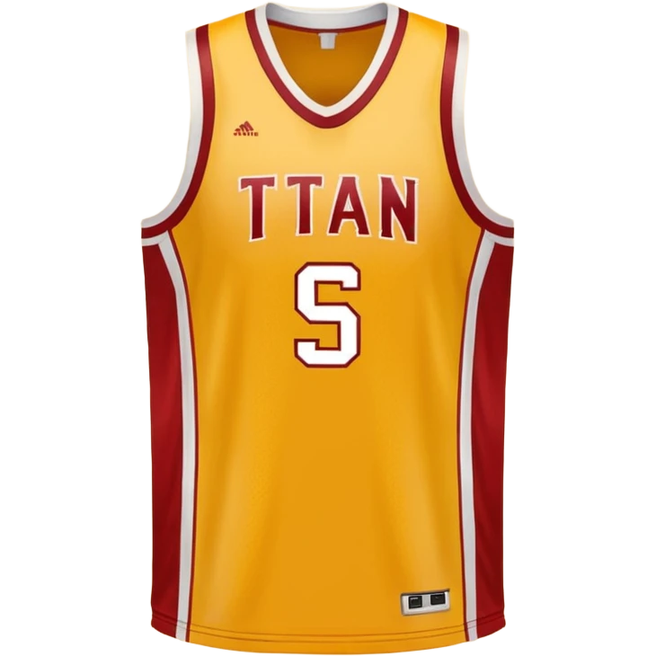 red, yellow, white titan basketball jersey emoji
