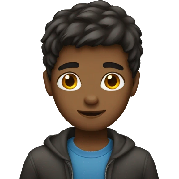 Boy with dark brown hair emoji