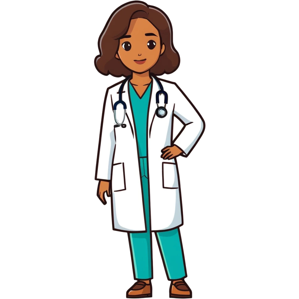 Pretty brown woman with doctor  emoji