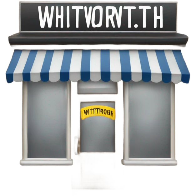 cool barbershop front saying WHITWORTH emoji