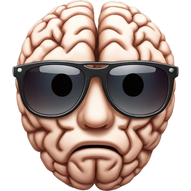 Brain wearing sunglasses Showing Attitude emoji