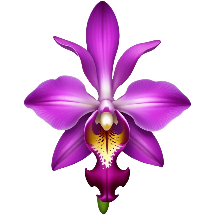 single purple Dendrobium Orchid flower, stem emoji