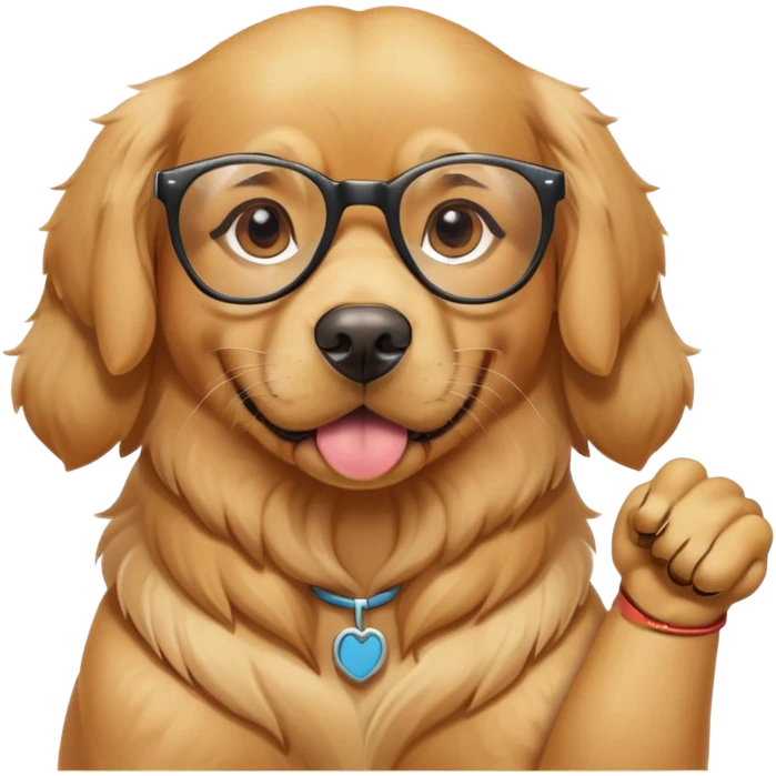 Dog with glasses ans biceps emoji