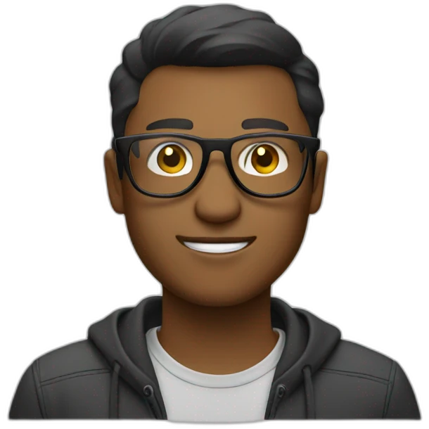 designer with rectangular transparent glasses emoji