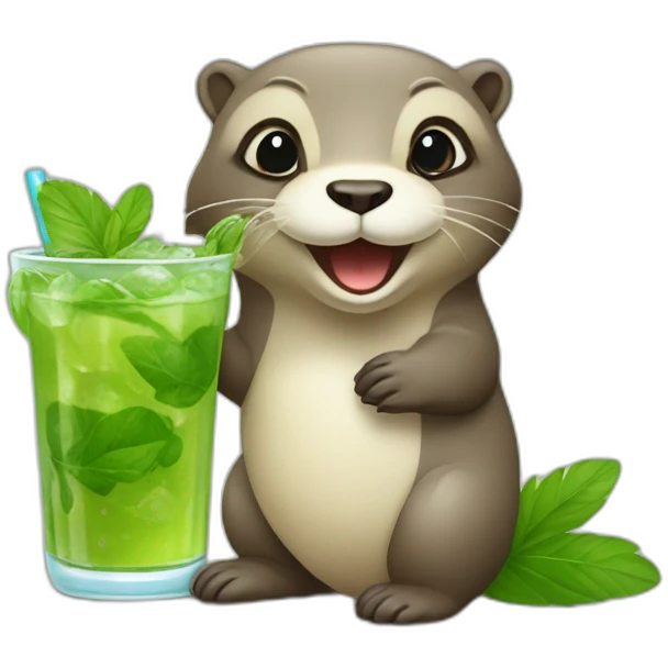 Loutre avec un mojito  emoji
