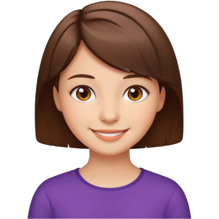 Short hair,Girl,brown hair, emoji