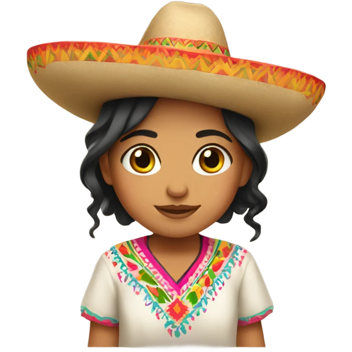 mexican small girl with mexican clothes emoji
