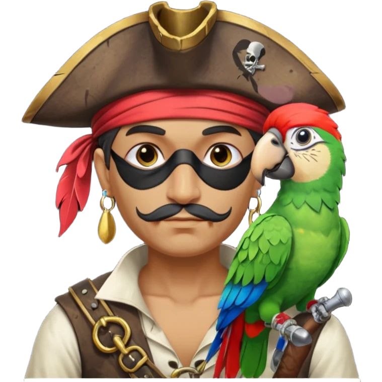 pirate and parrot emoji
