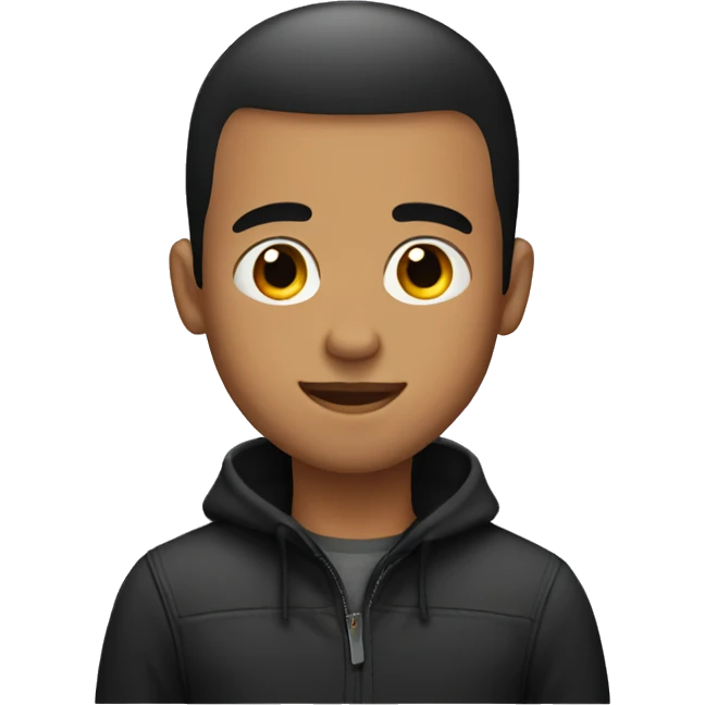 young guy with a black buzzcut emoji