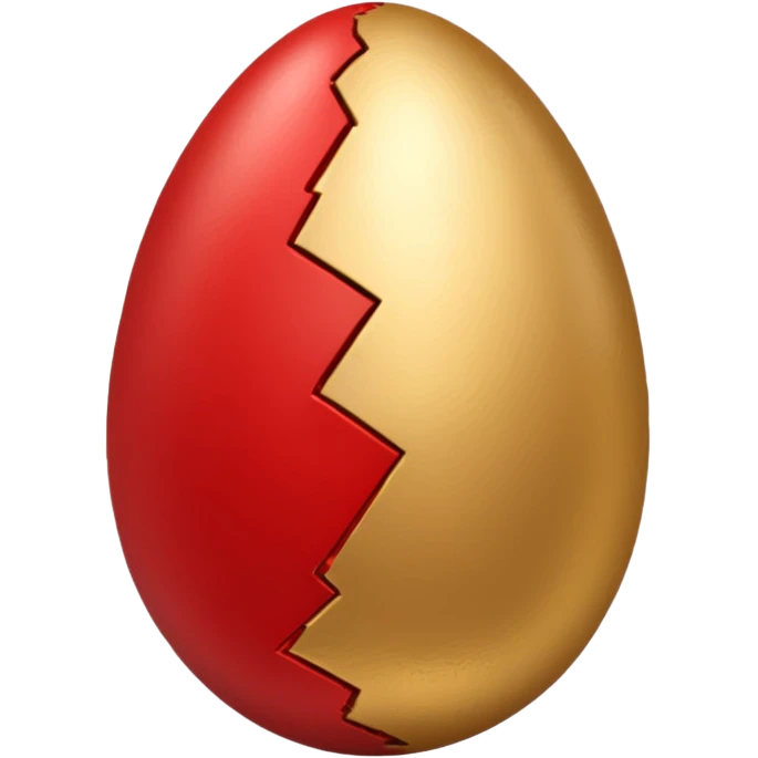 gold and red egg cracked emoji