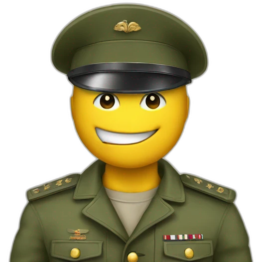 Smiley qui fait le salut militaire français  emoji