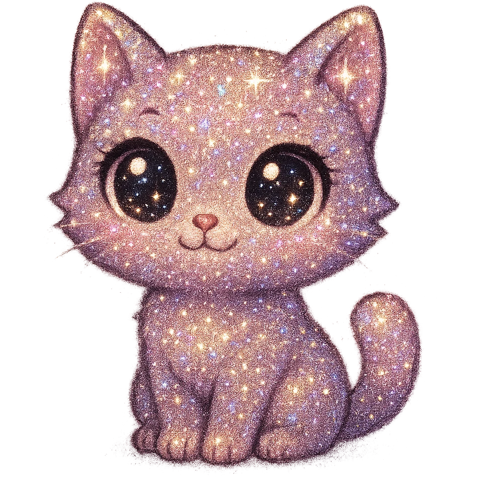 sparkly cute cat emoji
