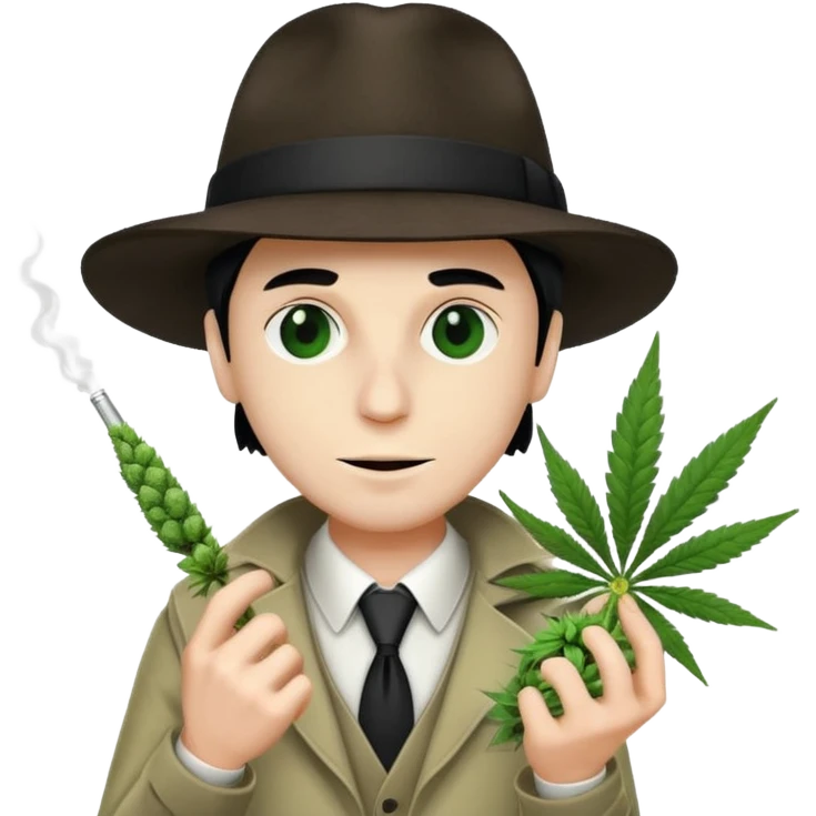 dealer white from gang with cannabis on hand styler gangster emoji