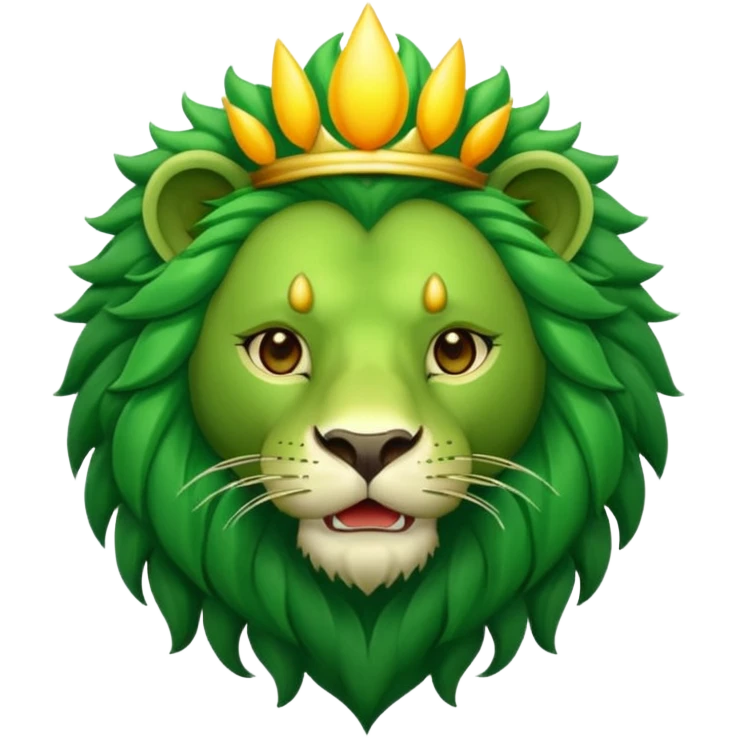 Majestic green lion with sun in his mouth emoji