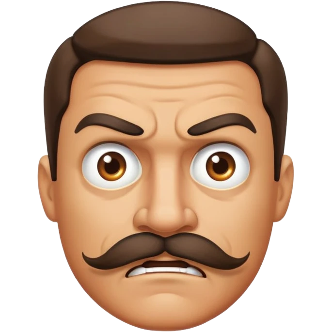 angry face with mustache emoji