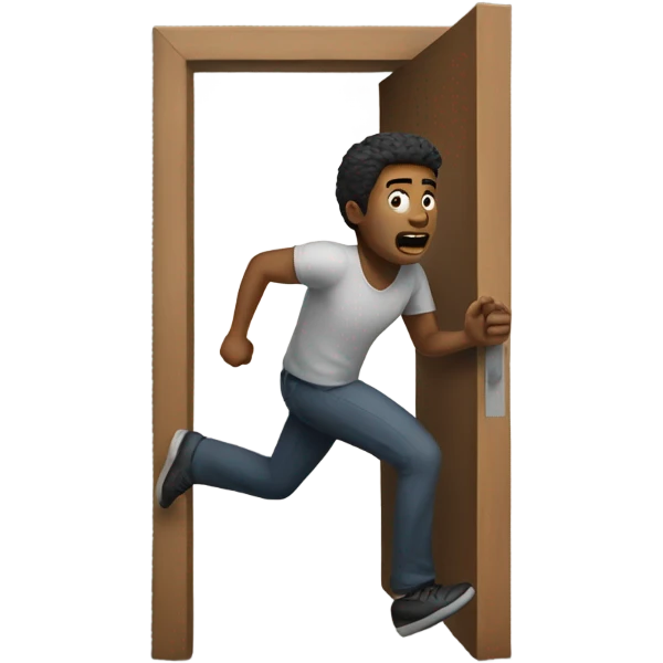 man running out a door emoji