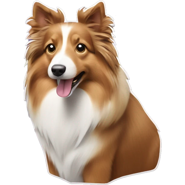 Shetland sheepdog in cardboard emoji