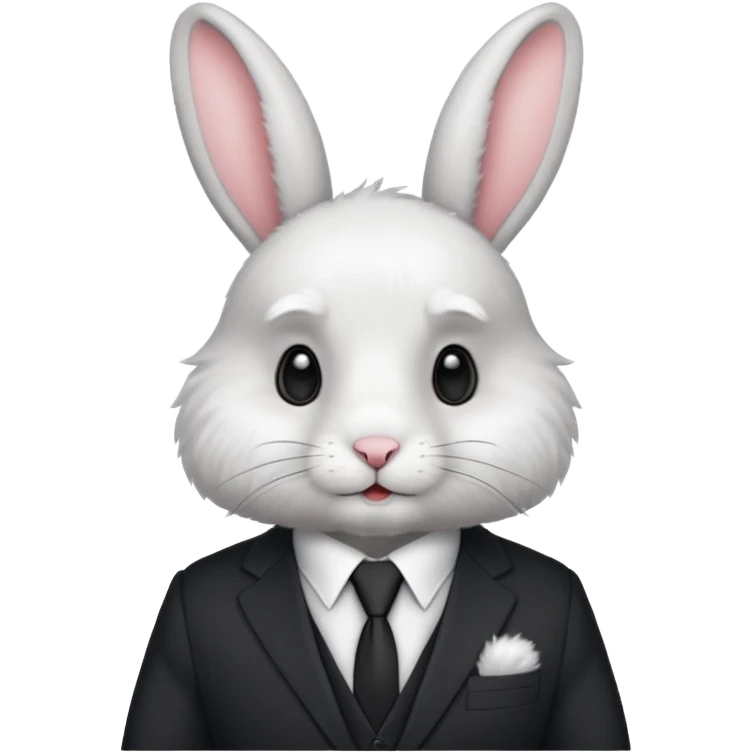 rabbit with sutit tie emoji