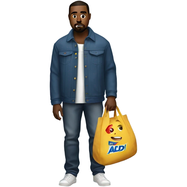 Kanye west holding Aldi bag emoji