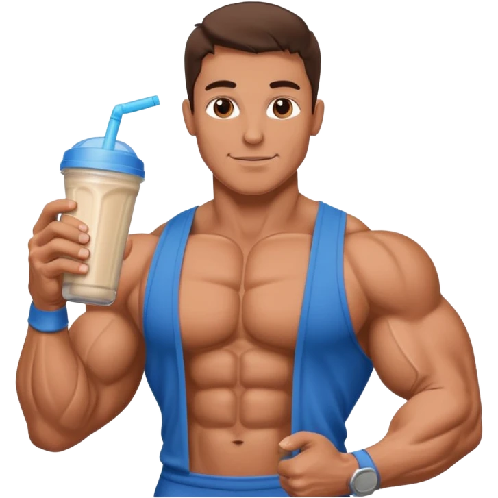 bodybuilder with potein shake emoji